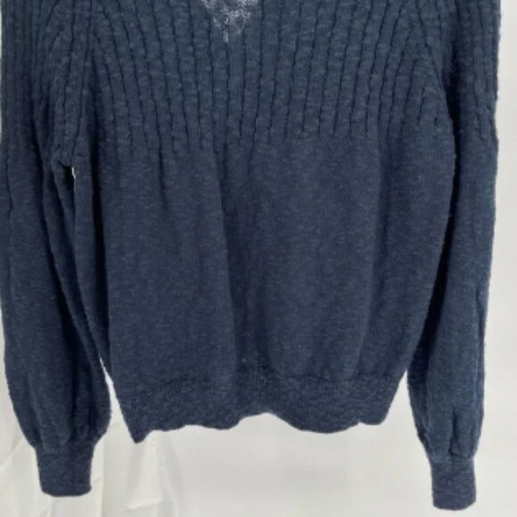 Holebrook Sweden Women’s Cardigan Sweater Size L Cotton Button Closure Navy - Picture 6 of 8